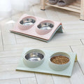 Gamelle double pour chat et chien – Inox