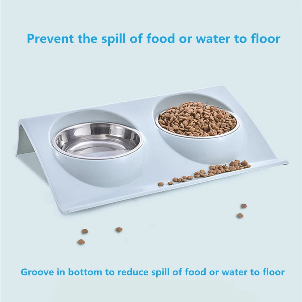 Gamelle inox double pour chien et chat