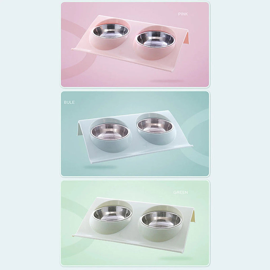Gamelle double pour chat et chien – Inox