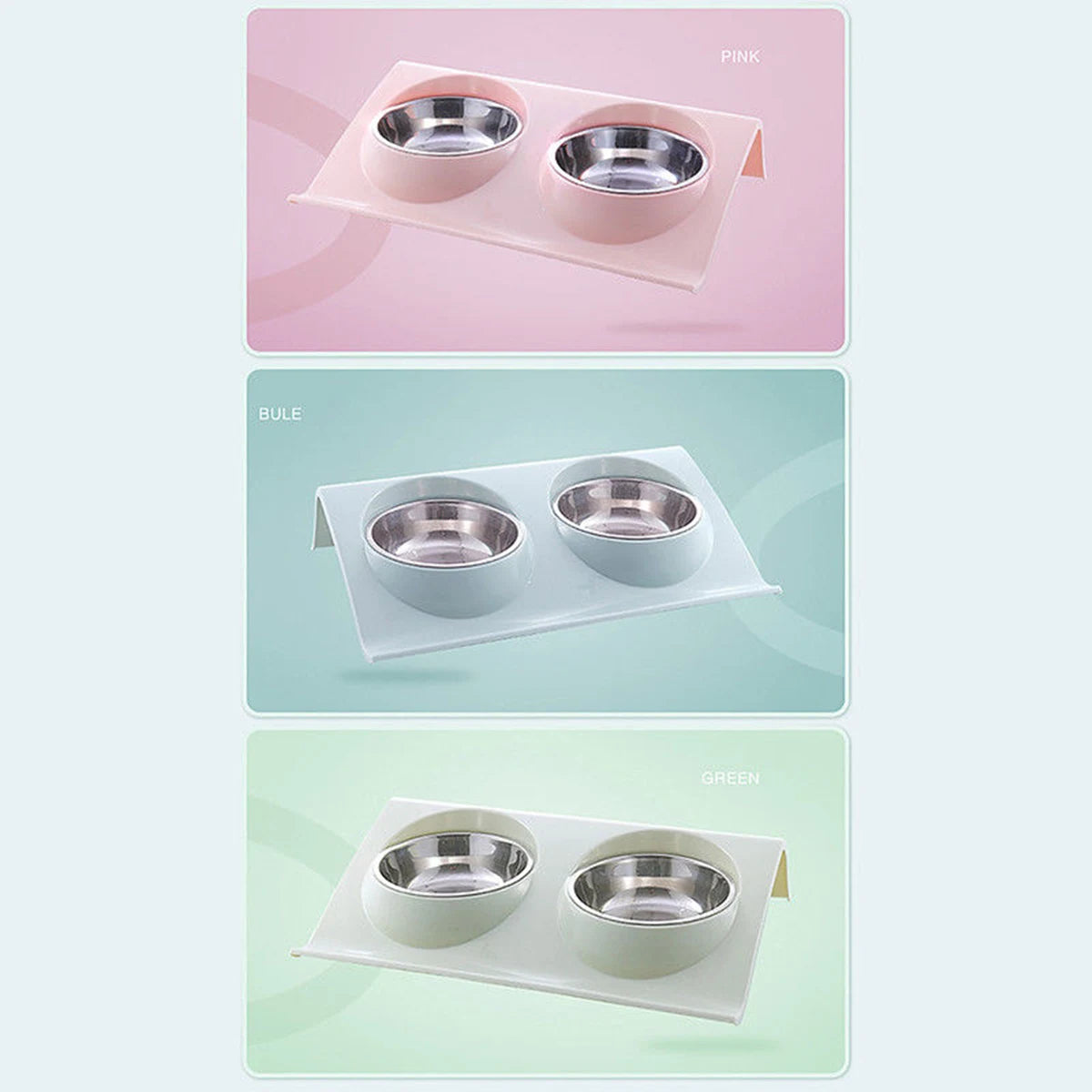Gamelle double pour chat et chien – Inox