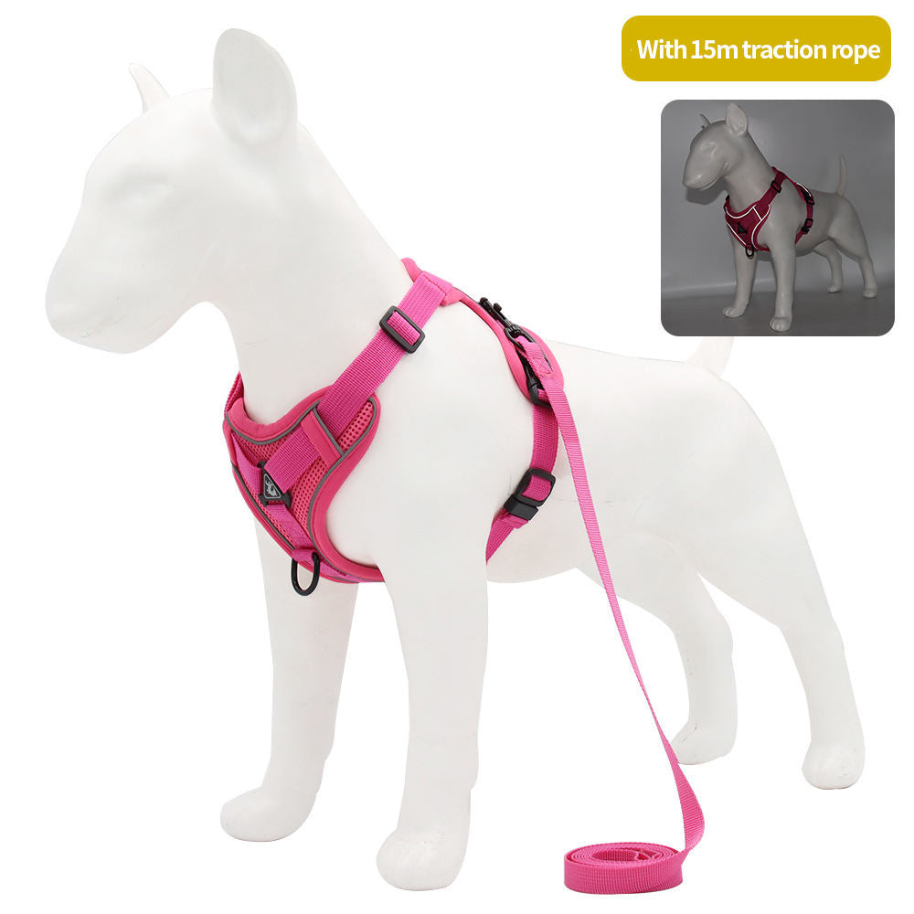 Harnais gilet réfléchissant pour chien – Avec laisse