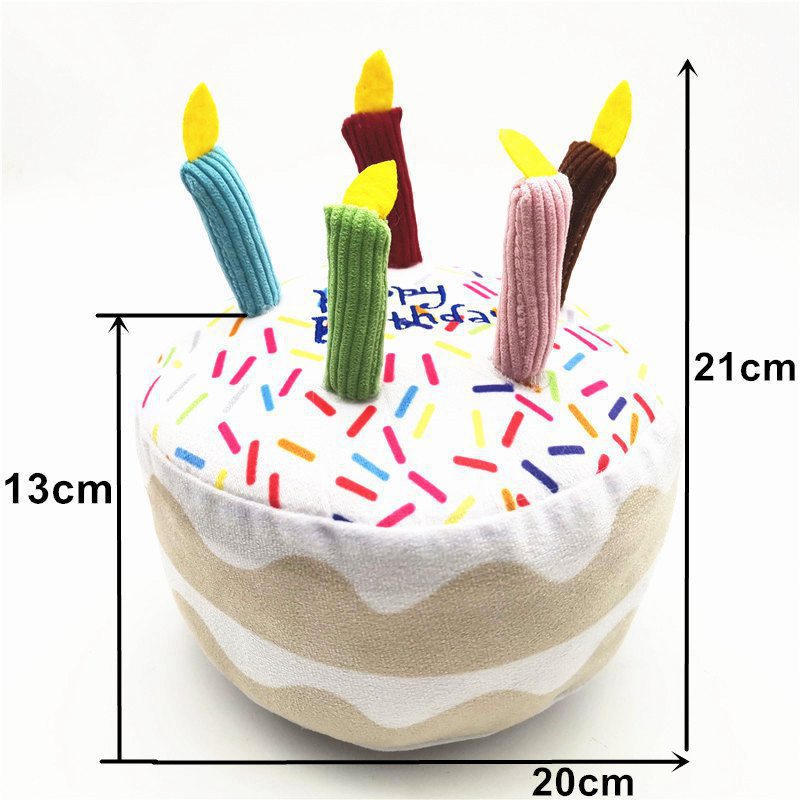 Jouet peluche sonore gâteau pour chien & chat – Anniversaire