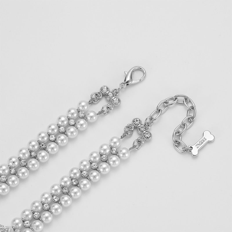 Collier perles et strass pour chien & chat – Cérémonie