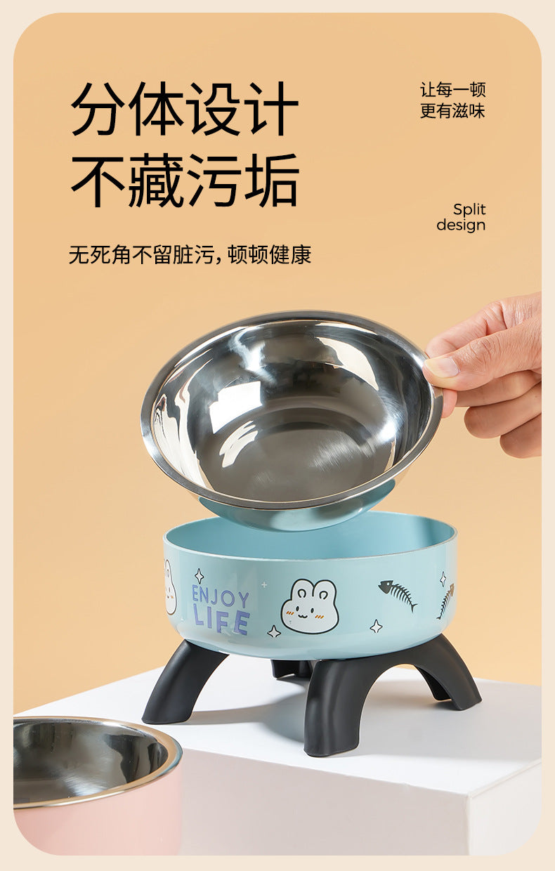 Gamelle surélevée pour chat & chien – Acier inoxydable