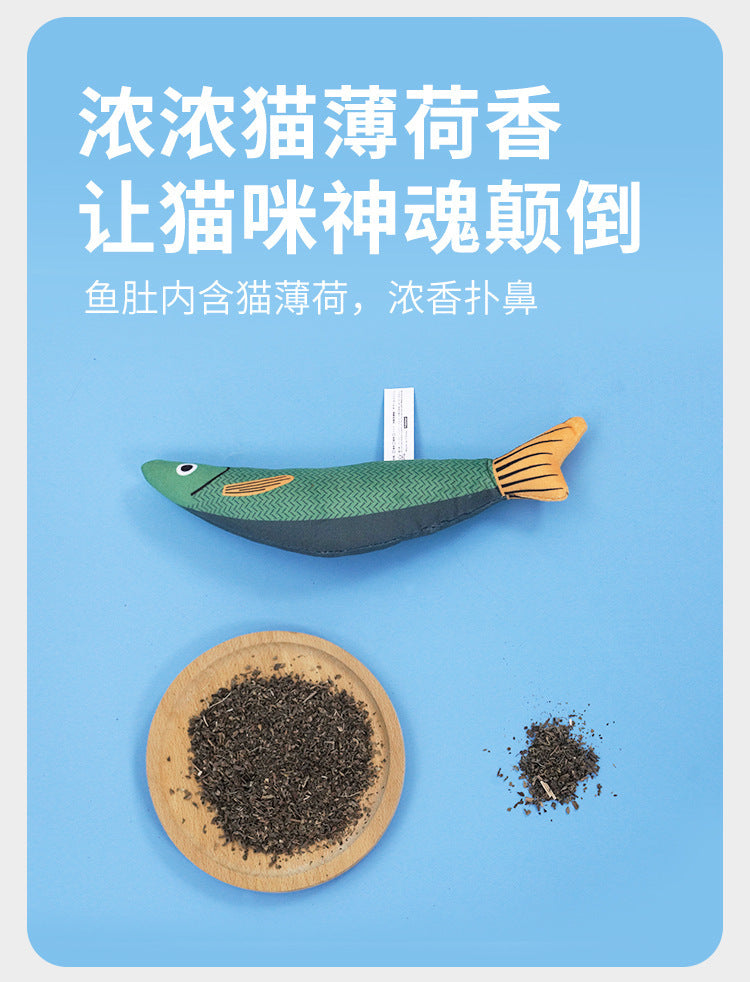 Jouet poisson pour chat – Herbe à chat & stimulation