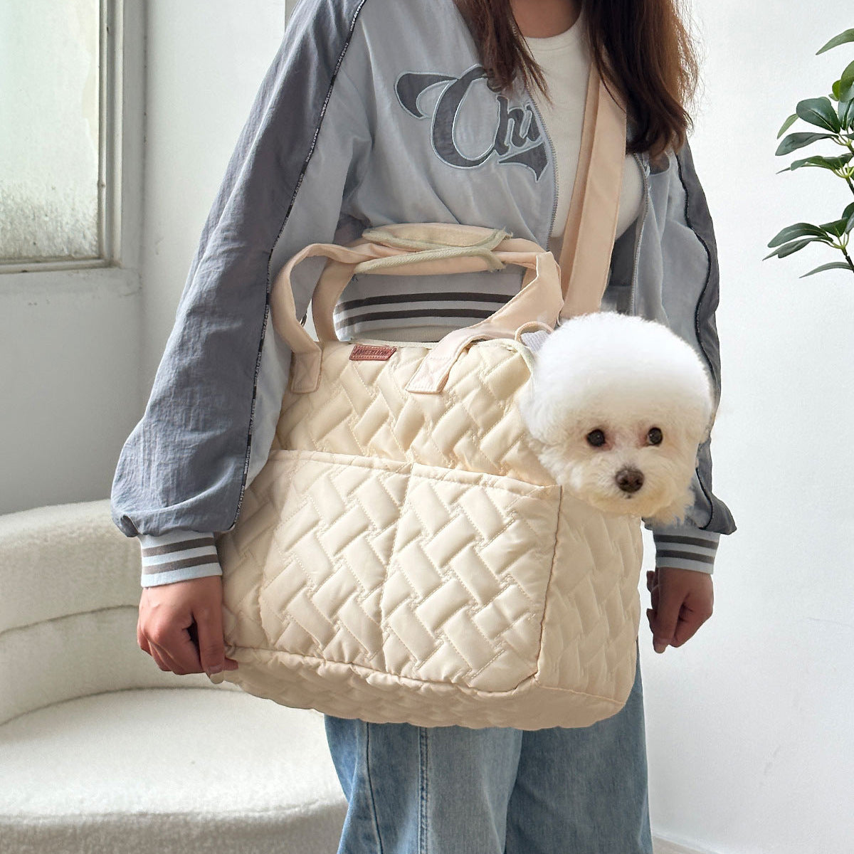 Sac bandoulière pour chat & petit chien – Avec tapis ou couverture