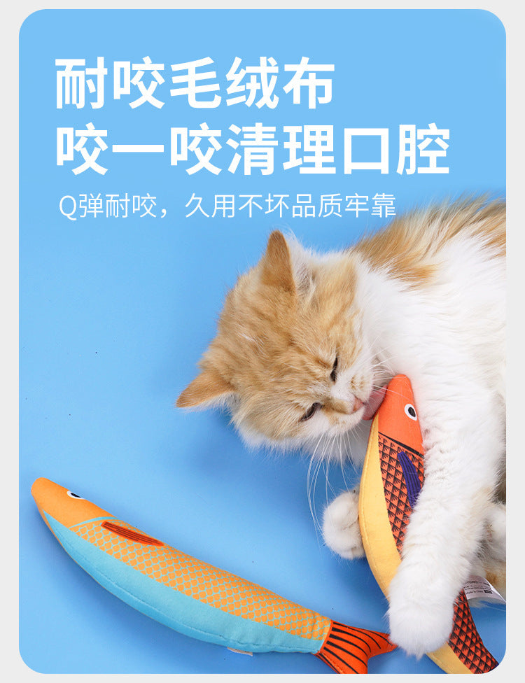 Jouet poisson pour chat – Herbe à chat & stimulation