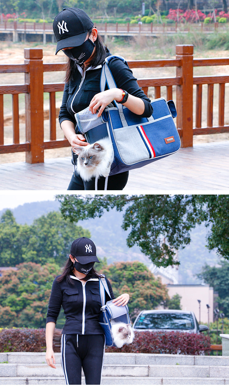Sac bandoulière pour chat & petit chien – Grande capacité