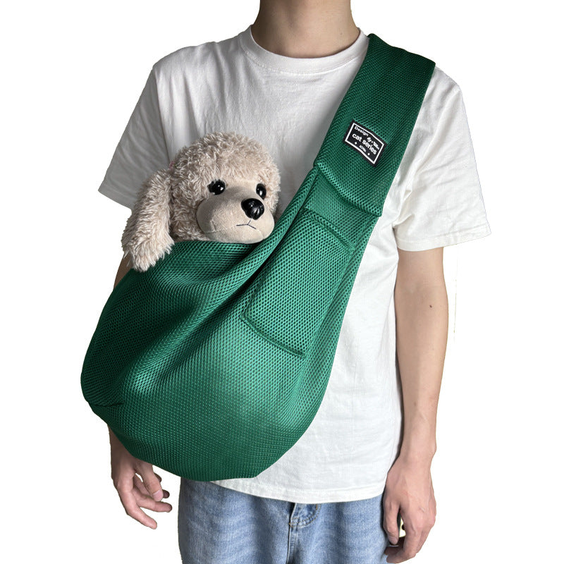 Sac bandoulière pour chat – Maille respirante et pliable