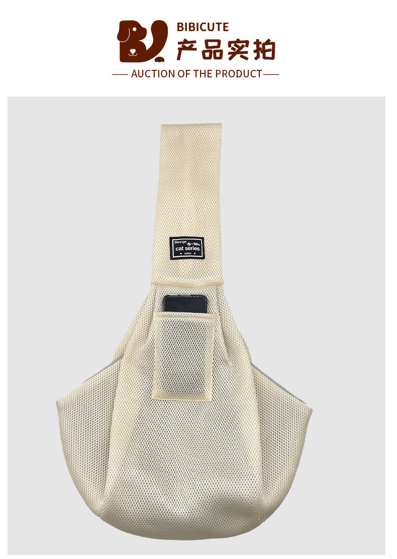 Sac bandoulière pour chat – Maille respirante et pliable