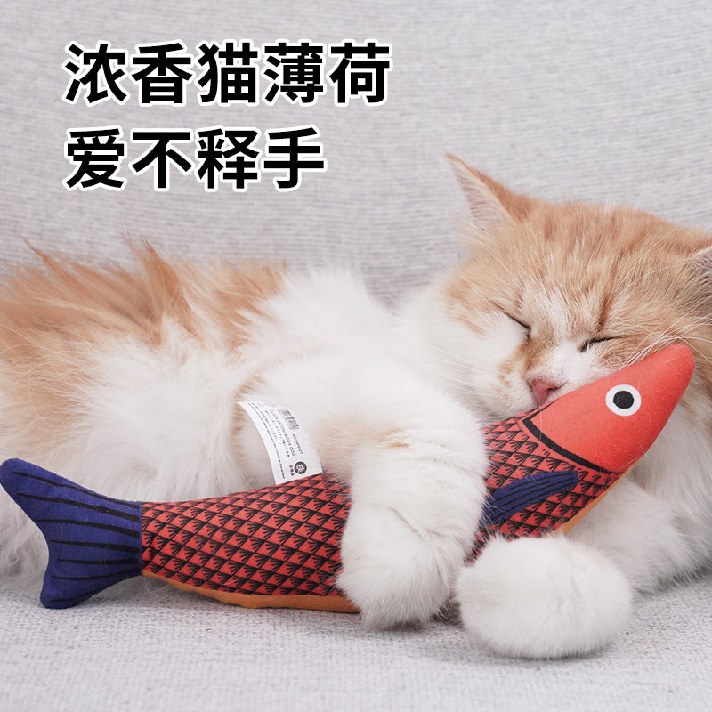 Jouet poisson pour chat – Herbe à chat & stimulation