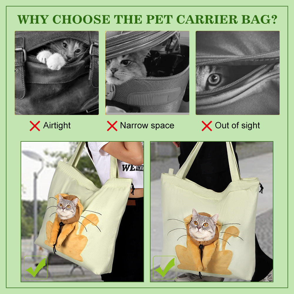 Sac bandoulière de transport pour chat & petit chien – Respirant
