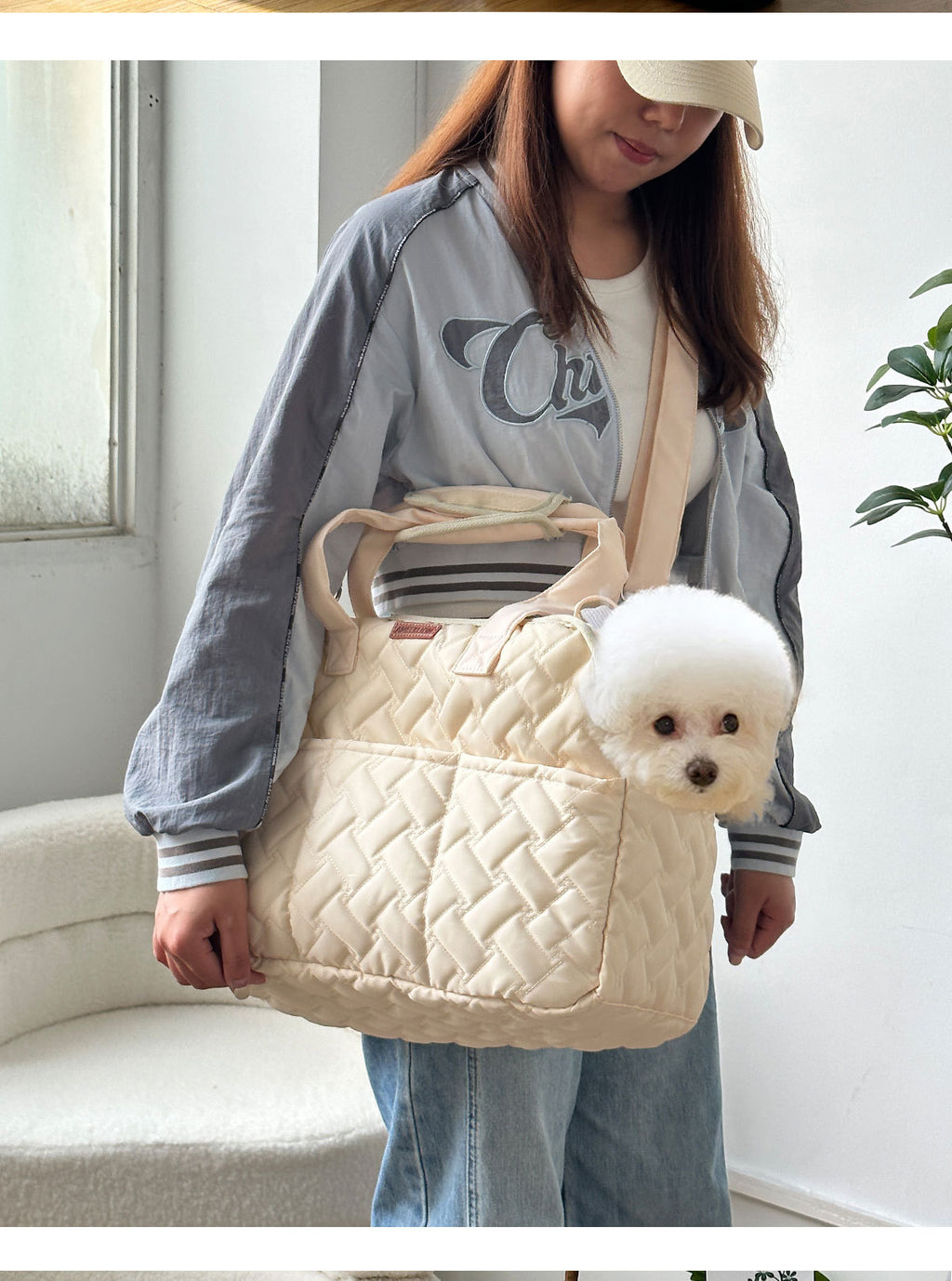 Sac bandoulière pour chat & petit chien – Avec tapis ou couverture