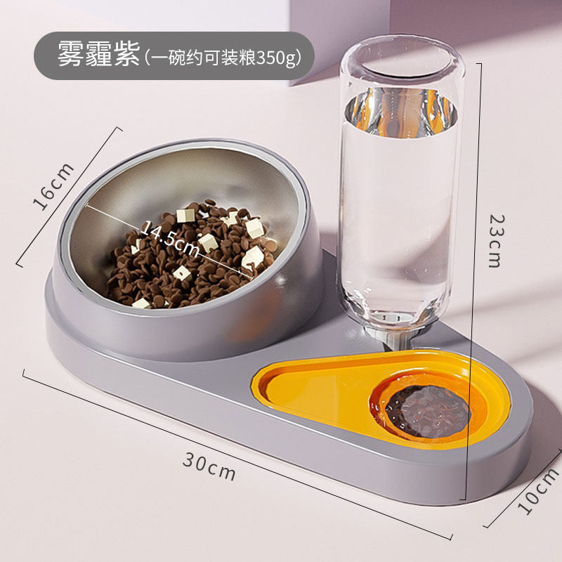 Gamelle pour chat & petit chien avec distributeur d’eau – Double bol