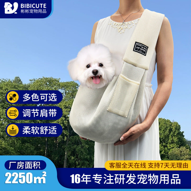 Sac bandoulière pour chat – Maille respirante et pliable