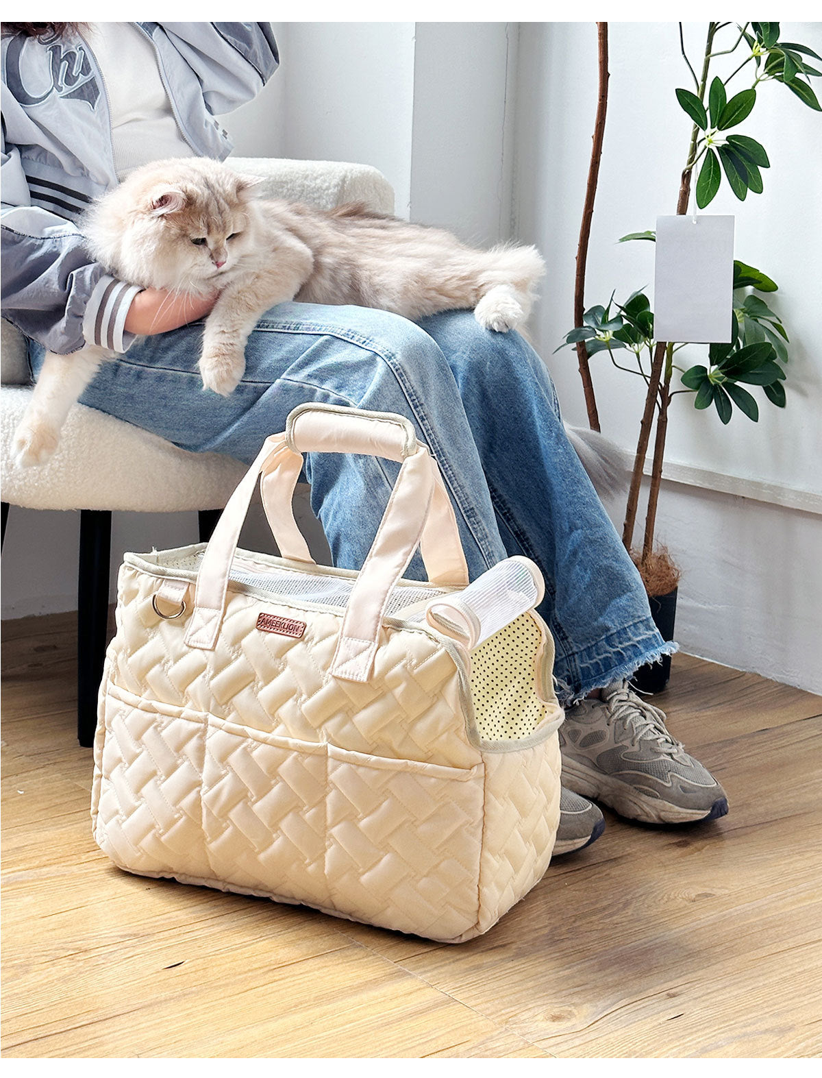 Sac bandoulière pour chat & petit chien – Avec tapis ou couverture