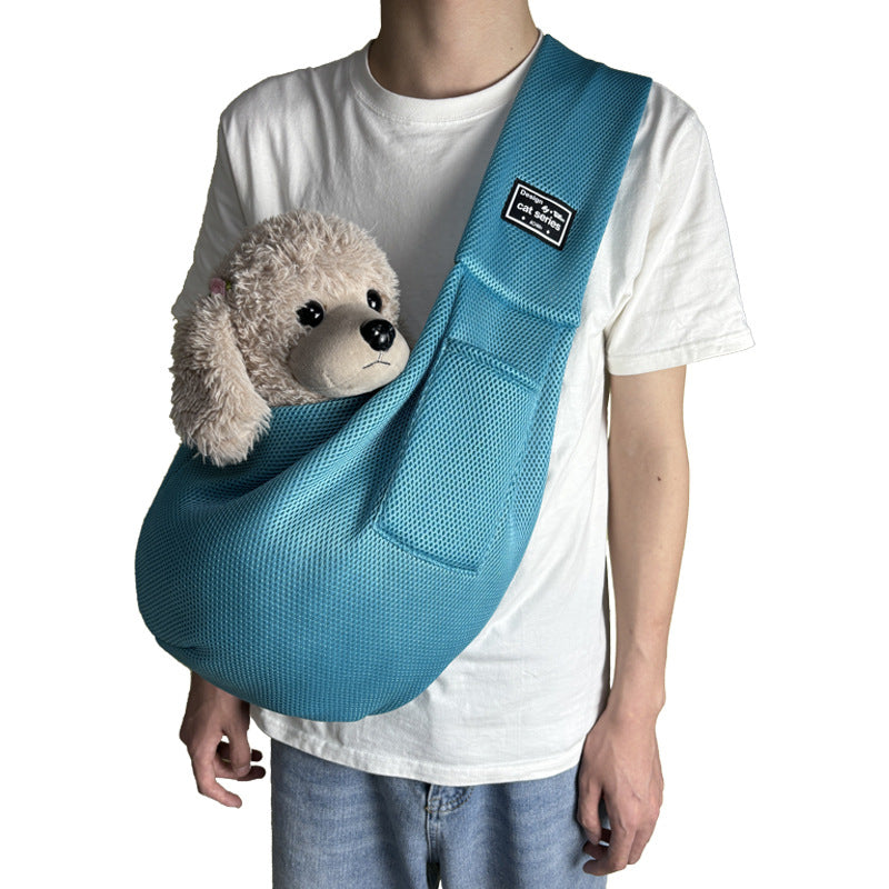 Sac bandoulière pour chat – Maille respirante et pliable