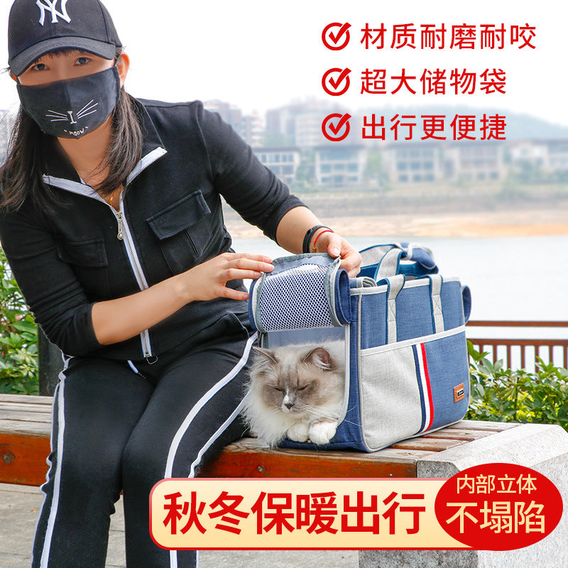 Sac bandoulière pour chat & petit chien – Grande capacité