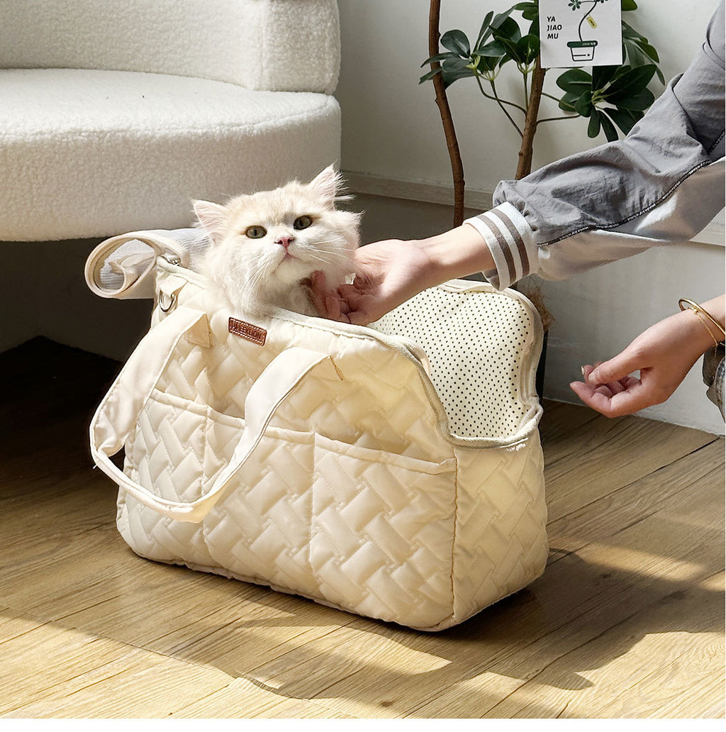 Sac bandoulière pour chat & petit chien – Avec tapis ou couverture