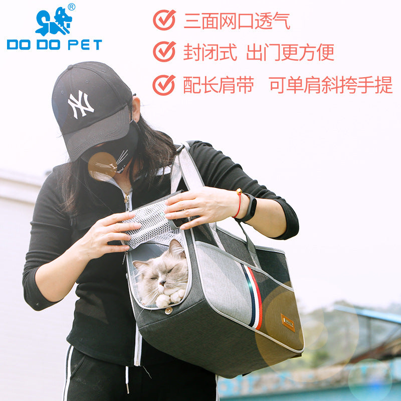Sac bandoulière pour chat & petit chien – Grande capacité