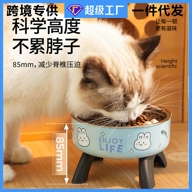 Gamelle surélevée pour chat & chien – Acier inoxydable