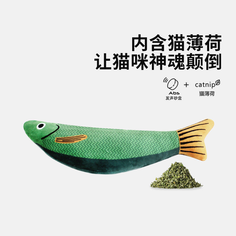 Jouet poisson pour chat – Herbe à chat & stimulation
