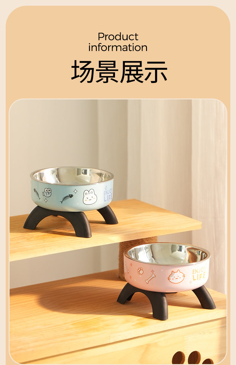 Gamelle surélevée pour chat & chien – Acier inoxydable