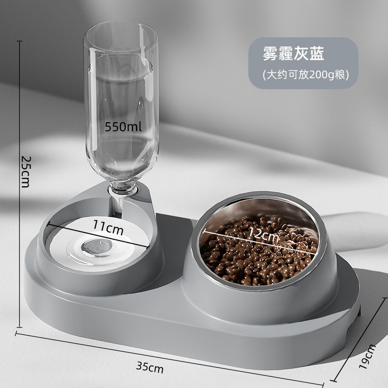 Gamelle pour chat & petit chien avec distributeur d’eau – Double bol