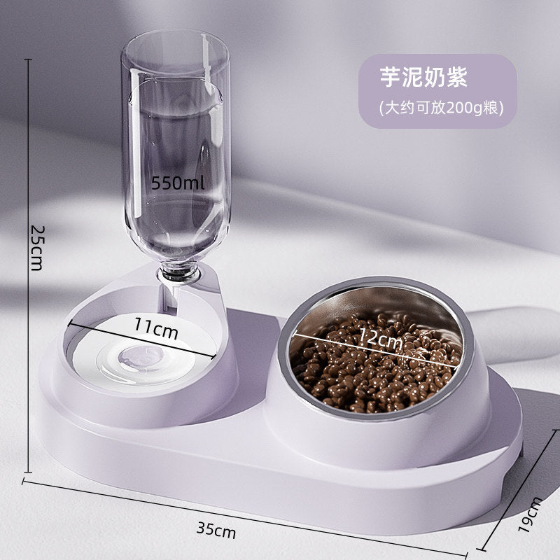 Gamelle pour chat & petit chien avec distributeur d’eau – Double bol