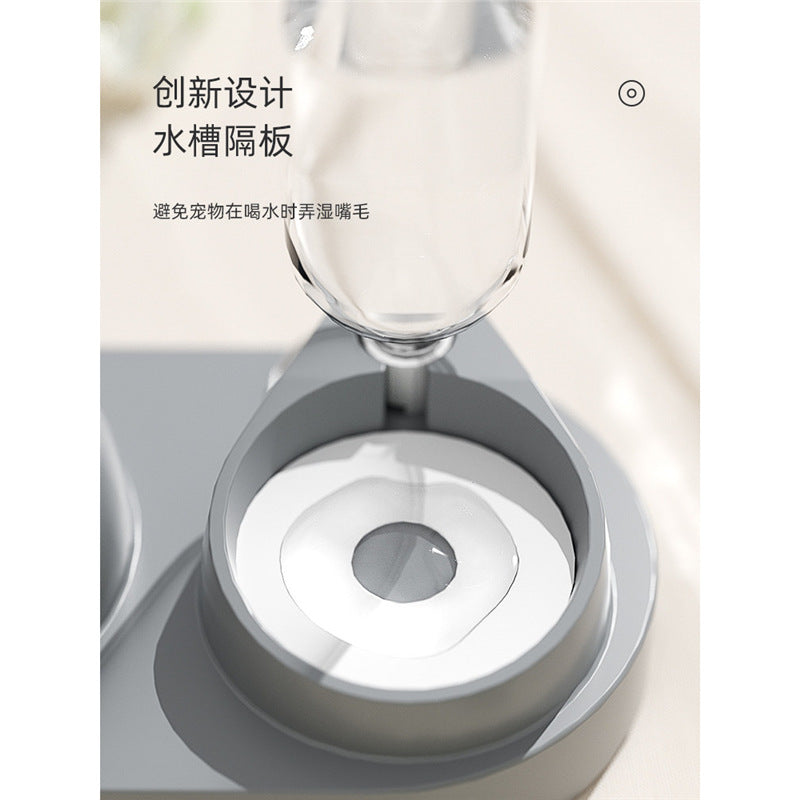 Gamelle pour chat & petit chien avec distributeur d’eau – Double bol