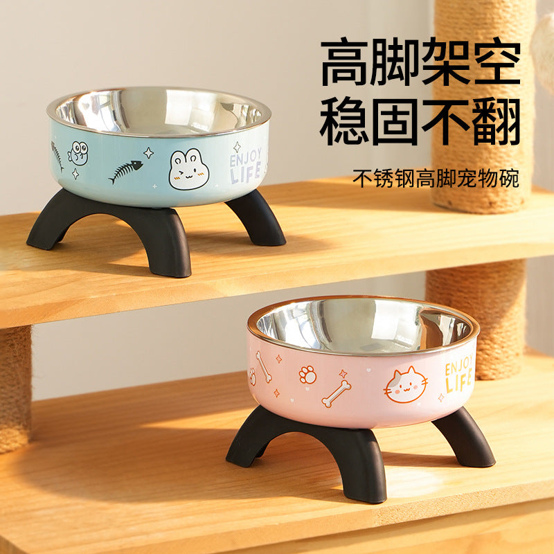 Gamelle surélevée pour chat & chien – Acier inoxydable