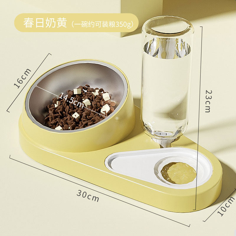 Gamelle pour chat & petit chien avec distributeur d’eau – Double bol