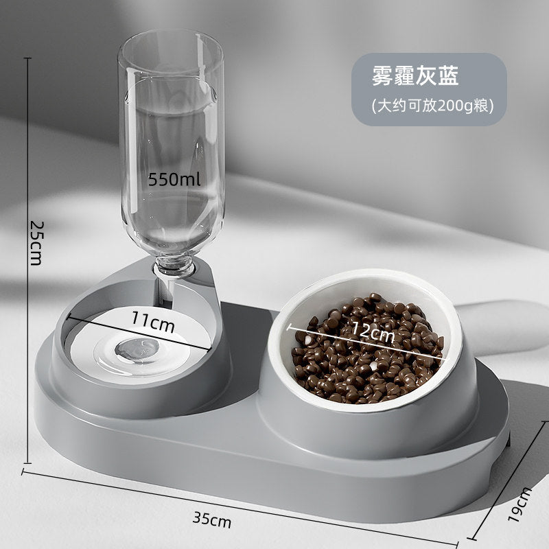 Gamelle pour chat & petit chien avec distributeur d’eau – Double bol