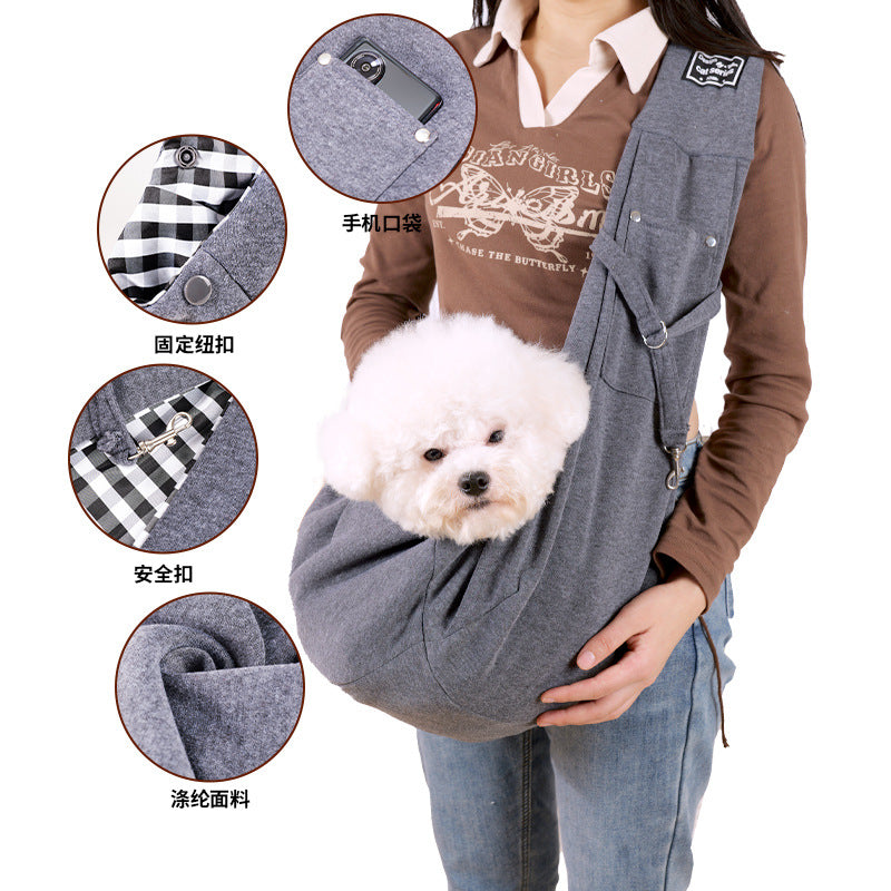 Sac bandoulière grande capacité pour chat & chien – Polyester
