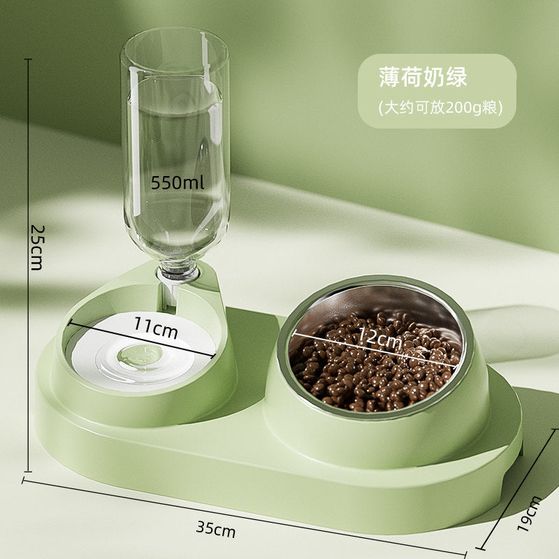 Gamelle pour chat & petit chien avec distributeur d’eau – Double bol