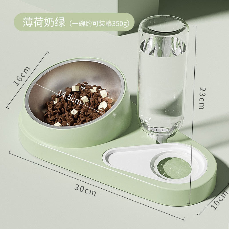 Gamelle pour chat & petit chien avec distributeur d’eau – Double bol