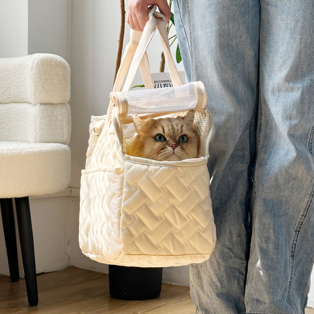 Sac bandoulière pour chat & petit chien – Avec tapis ou couverture