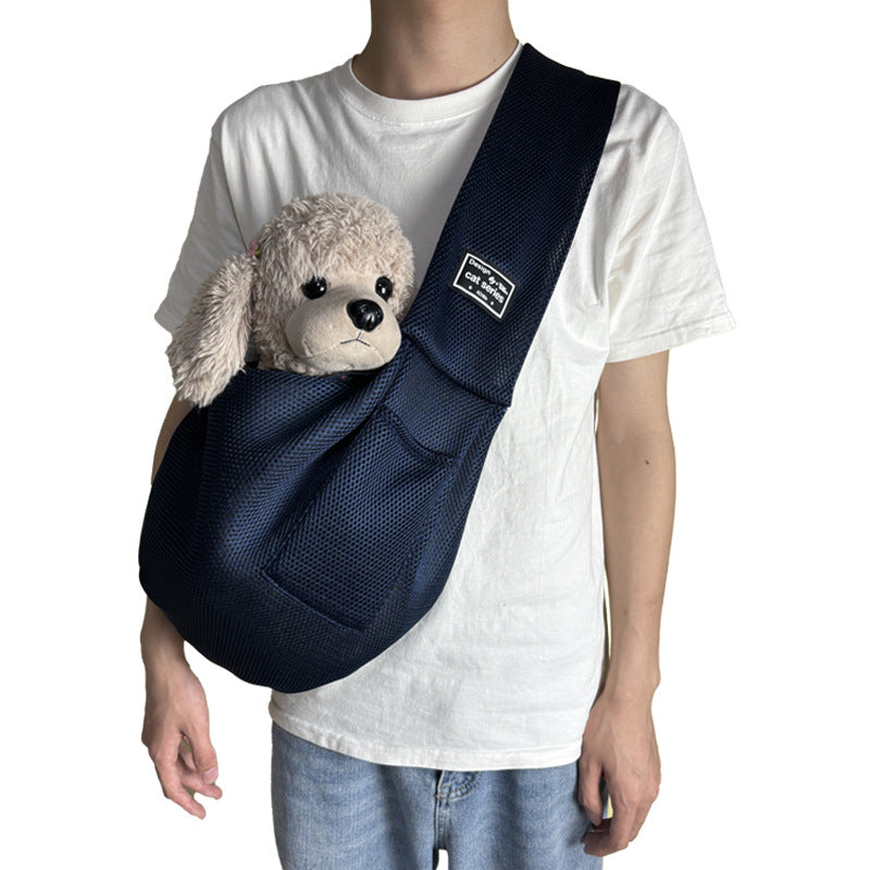 Sac bandoulière pour chat – Maille respirante et pliable