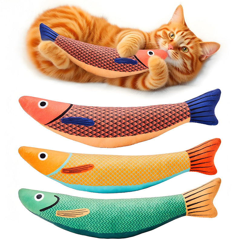 Jouet poisson pour chat – Herbe à chat & stimulation