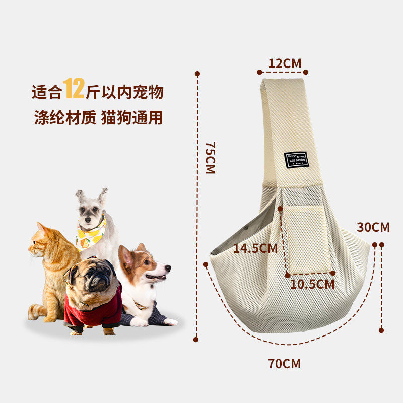 Sac bandoulière pour chat – Maille respirante et pliable