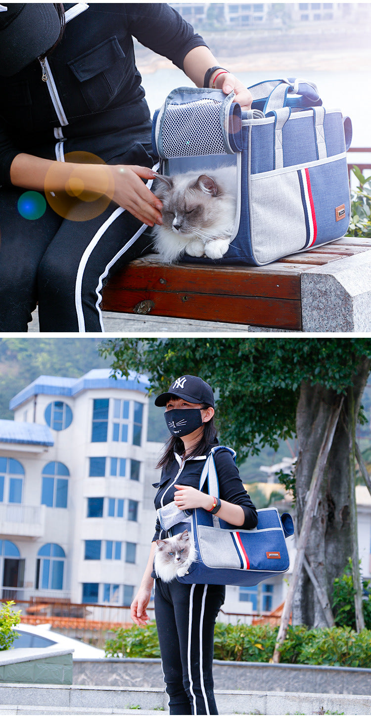 Sac bandoulière pour chat & petit chien – Grande capacité