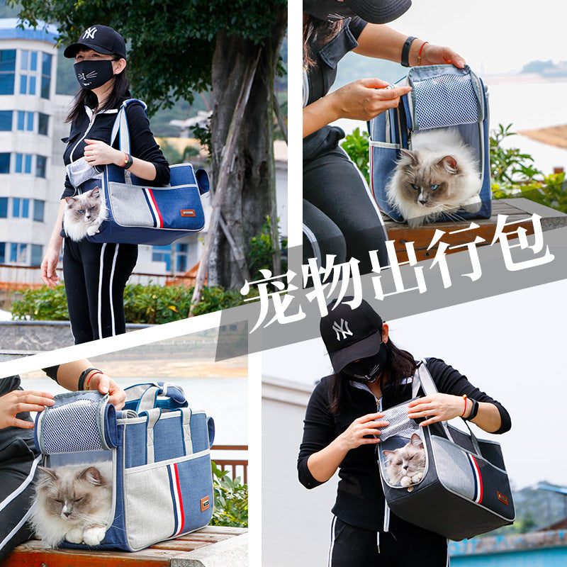 Sac bandoulière pour chat & petit chien – Grande capacité