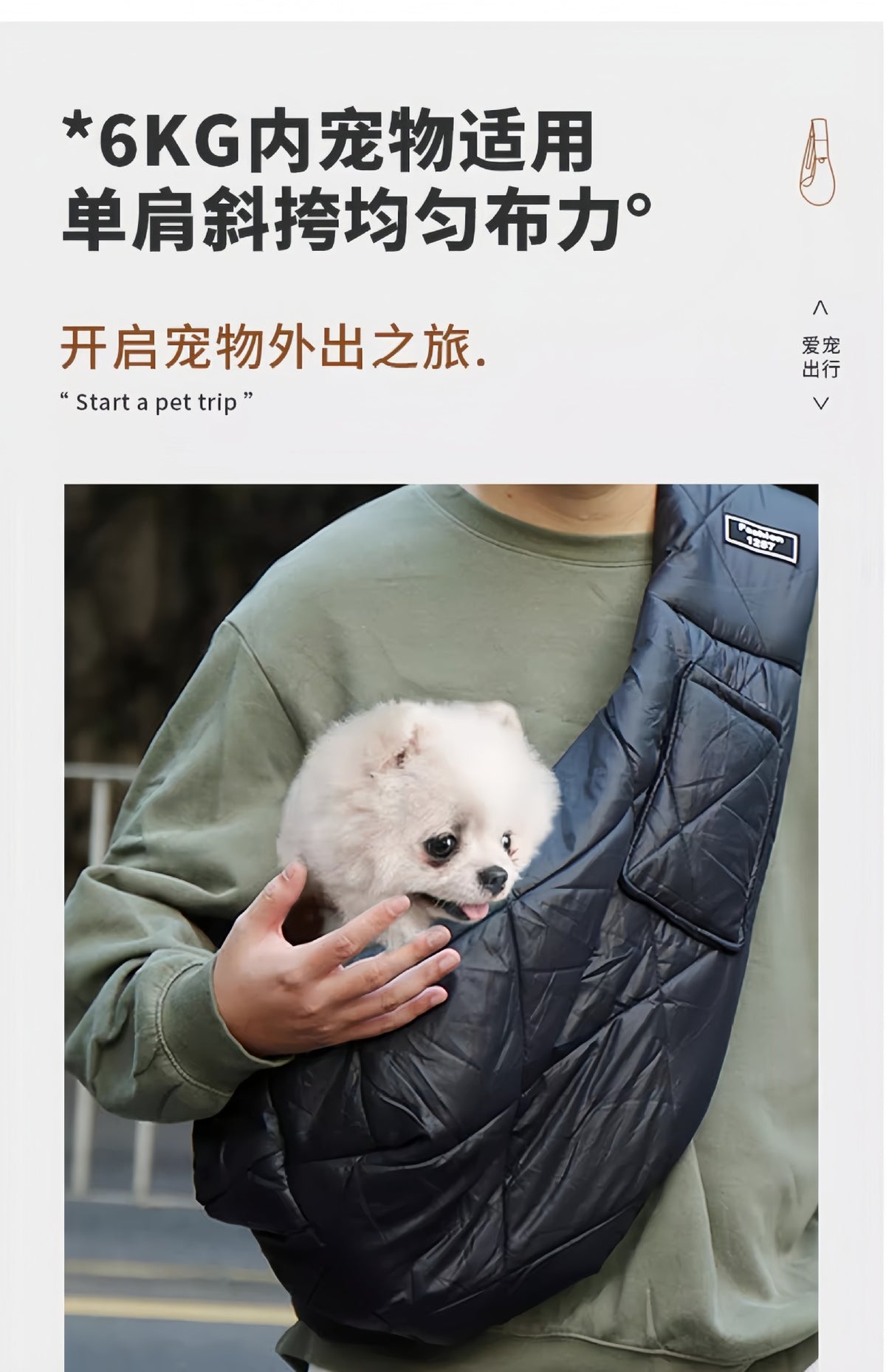 Sac bandoulière pour chien & chat – Hiver et confort