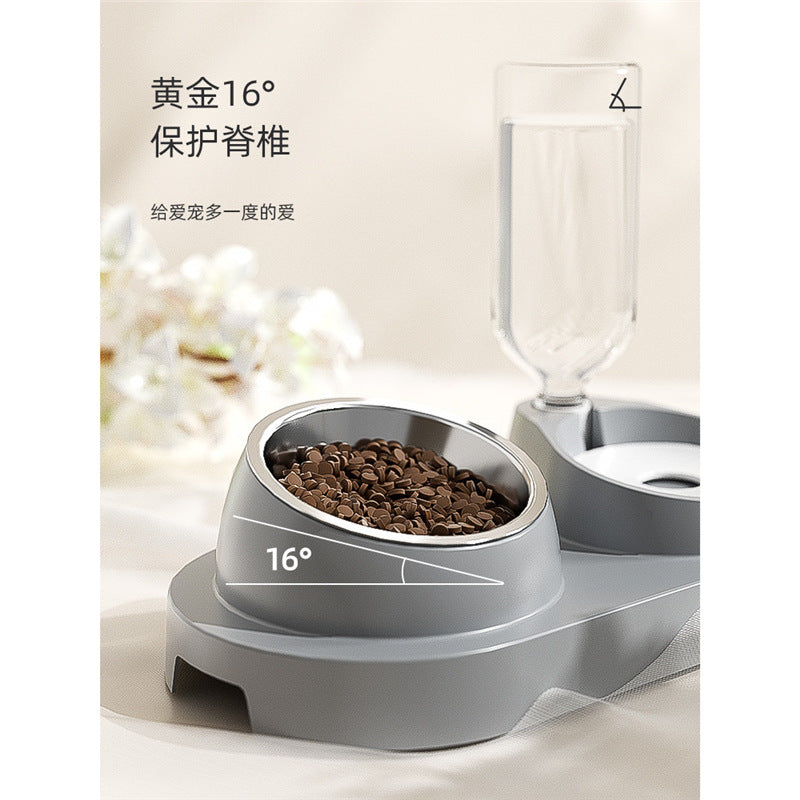 Gamelle pour chat & petit chien avec distributeur d’eau – Double bol