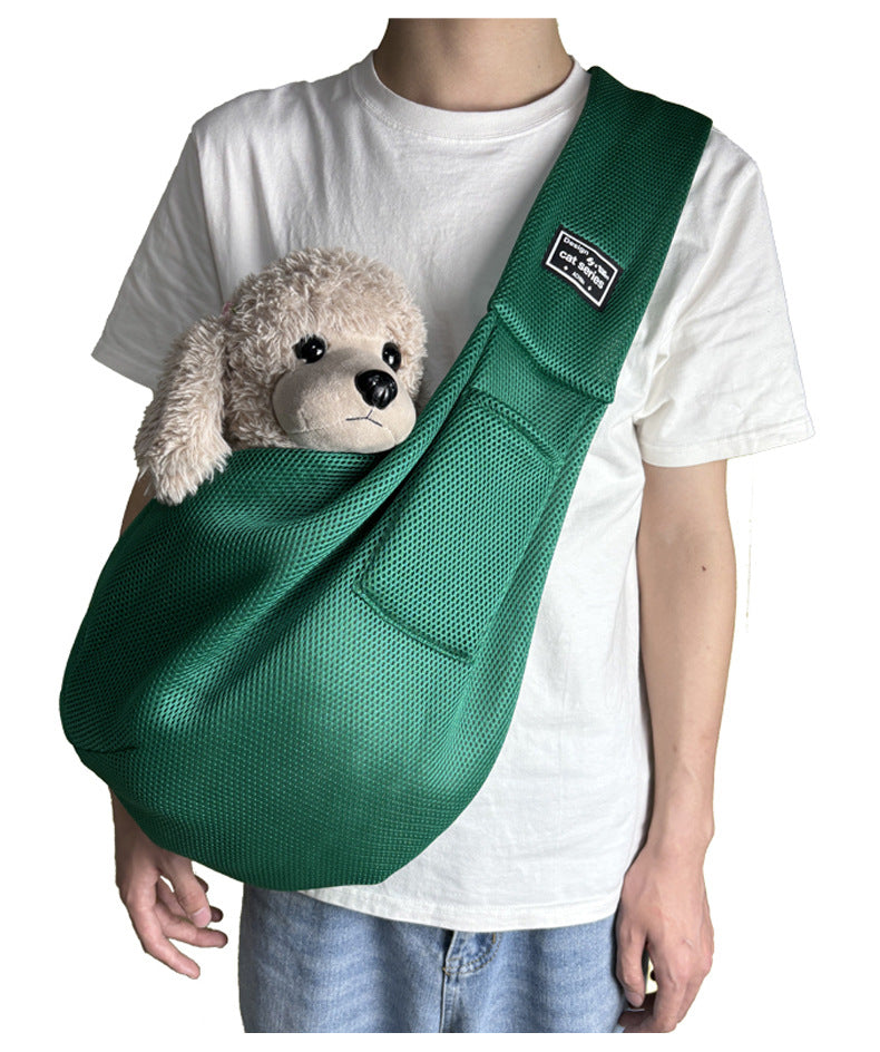 Sac bandoulière pour chat – Maille respirante et pliable