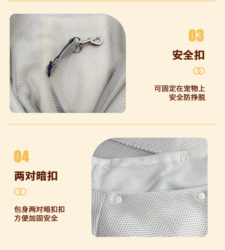 Sac bandoulière pour chat – Maille respirante et pliable