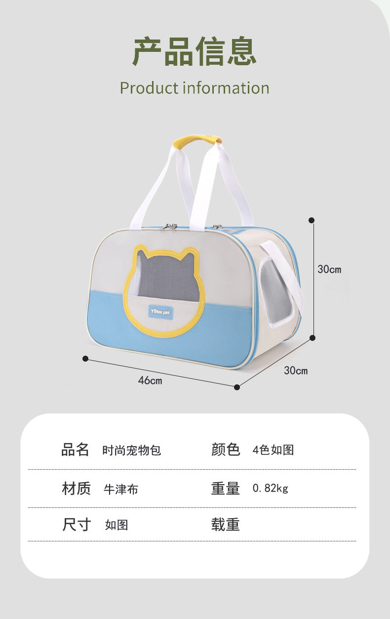 Sac bandoulière grande capacité pour chat & chien – Respirant