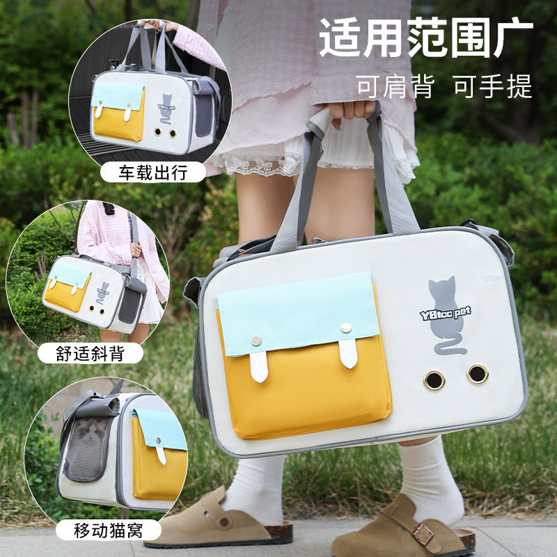 Sac bandoulière grande capacité pour chat & chien – Respirant