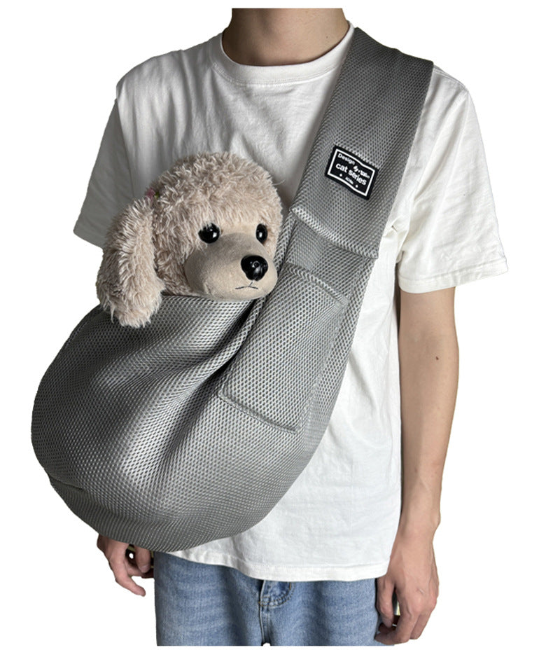 Sac bandoulière pour chat – Maille respirante et pliable