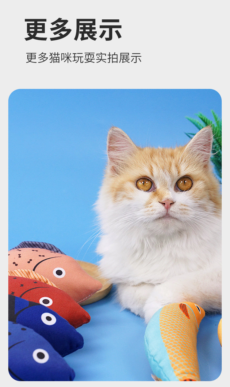 Jouet poisson pour chat – Herbe à chat & stimulation